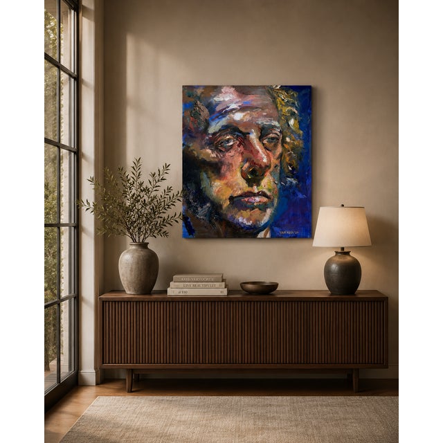 Portraiture, 20"x24" x2" on canvas, ready to hang. 2" gallery wrapped canvas, painted dark gray on sides. No need for a...
