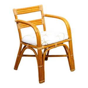 Mid 20th Century Bamboo Rattan Arm Chair in the Style of Paul Frankl