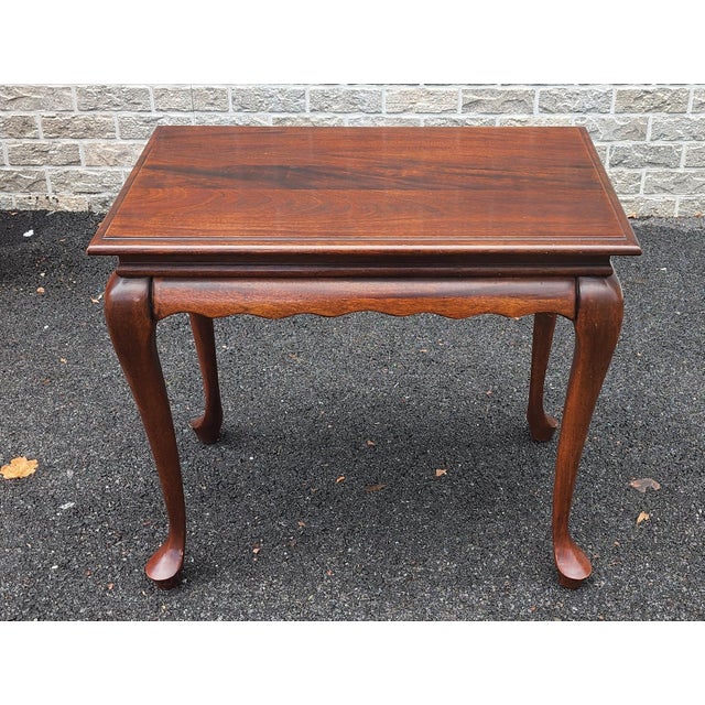 Vintage Cresent Furniture Solid Mahogany Queen Anne Style Tea Table