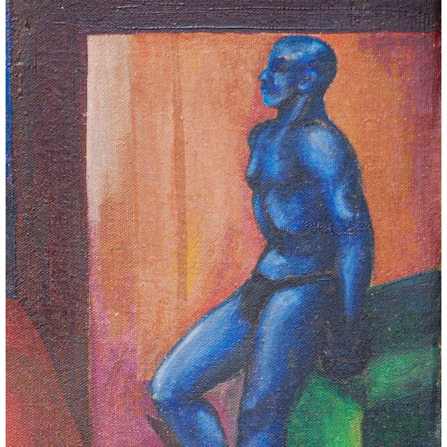 Textile Warm-Toned Abstract Figurative Portrait of Boxer Jack Johnson, 1950s For Sale - Image 7 of 9