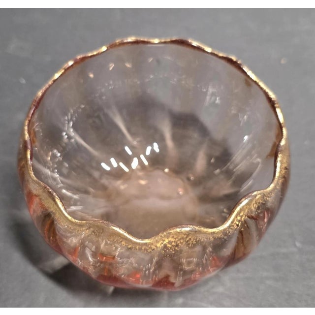 The Antique Victorian French Legras St. Denis Pink Optic Glass Finger Bowl is a rare and beautiful collectible piece that...