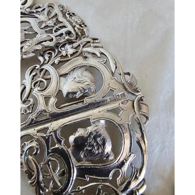 Antique Art Nouveau Sterling Silver Figural Belt from William Comyns, London, 1908 For Sale - Image 13 of 16