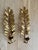 Vintage Italian Gilt Tole Oak Leaf Wall Candle Sconces, Pair For Sale - Image 4 of 5