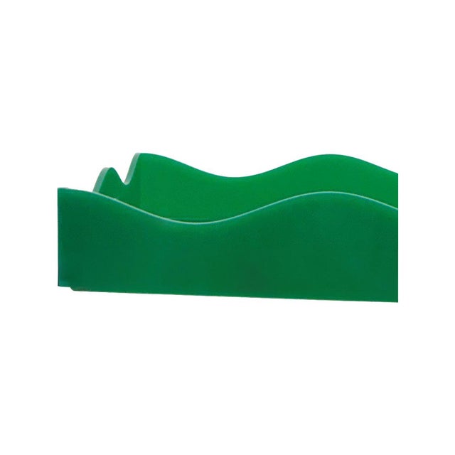 Plastic Spangle Scalloped Tray Green For Sale - Image 7 of 11