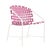 Brown Jordan Kantan Aluminum Arm Chair in Chalk with Hot Pink Vinyl Strapping For Sale