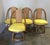 Wood Organic Modern Rattan Dining Set With Four Swivel Chairs and Glass Top Table For Sale - Image 7 of 14