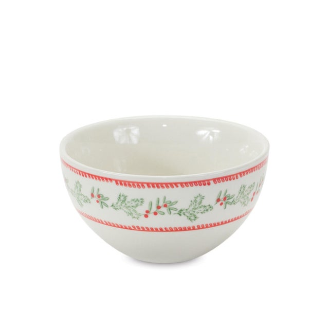 Kenneth Ludwig Chicago Stoneware Mistletoe Bowl (Set of 3) For Sale - Image 4 of 5