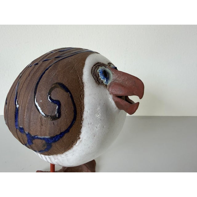 1980s Susan Davis Cape Cod Art Pottery Handcrafted Seagull Bird Sculpture, Signed For Sale - Image 5 of 12