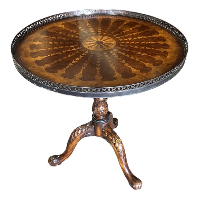 Round Inlaid Table Attributed to Theodore Alexander For Sale