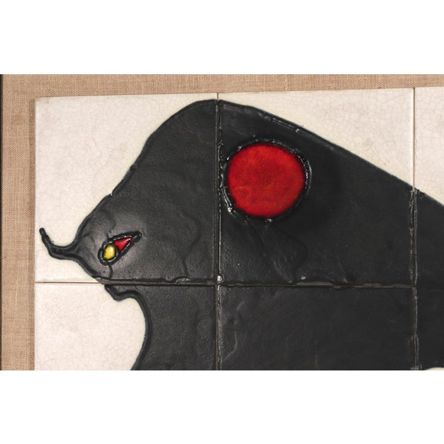 Harris G. Strong MCM Modernist Tile Picture of a Bull by Harris G. Strong For Sale - Image 4 of 9