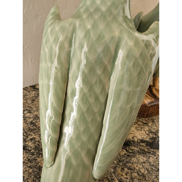 Vintage Chinese Celadon Glazed Ceramic Ducks, a Pair For Sale - Image 4 of 12