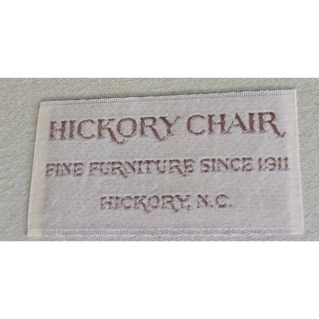 Green Late 20th Century Hickory Chair Mahogany Chippendale Style Sofa Green Silk Damask Fabric Made Usa For Sale - Image 8 of 9
