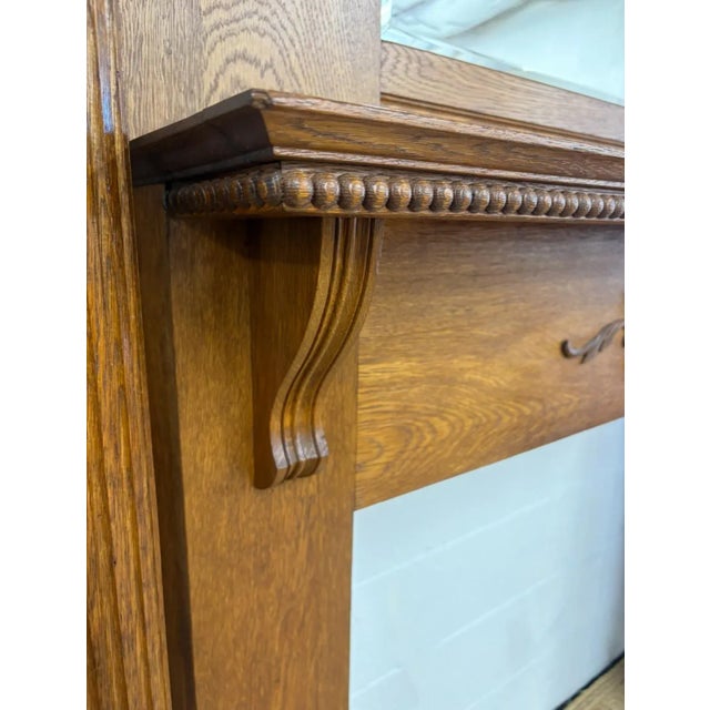Brown Antique Tiger Oak Fire Surround For Sale - Image 8 of 12