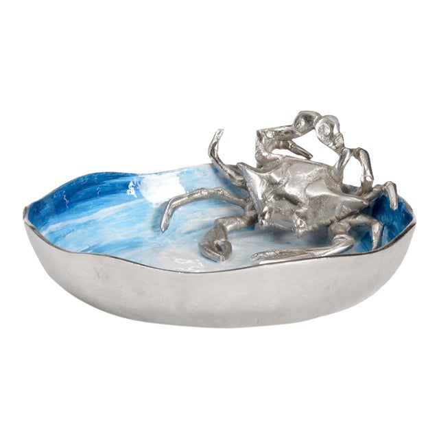 Wildwood Blue Aluminum Crab Bowl For Sale