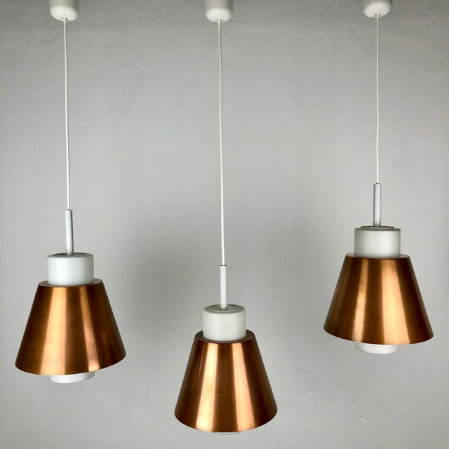 Glass and Copper P100 Pendant Lights by Staff, Set of 3 For Sale - Image 18 of 18