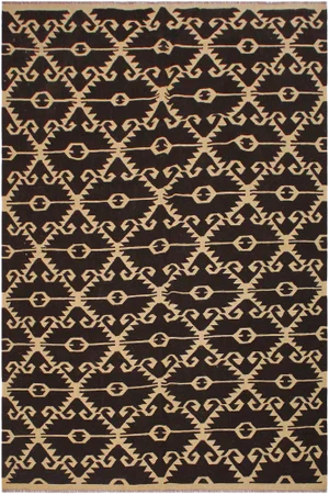 Bohemian Tribal Kilim Hand-Woven Wool Rug - 7′ × 9′7″
