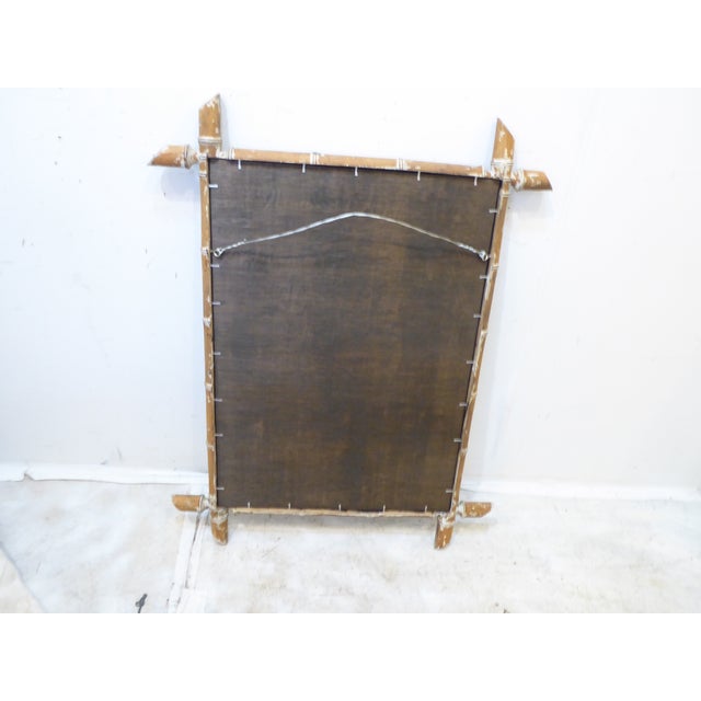 American Antique Bamboo Weathered Mirror For Sale - Image 3 of 5