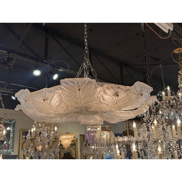 Early 21st Century Modern Clear "Granola" Glass Flush Mount Chandelier For Sale - Image 5 of 5