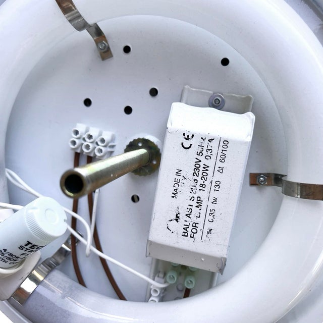 White Italian Modern Ceiling Lamp With Plexiglass Shade, Italy, 1970s/1980s. For Sale - Image 8 of 9