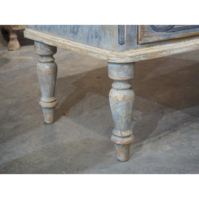 Light Blue Painted and Distressed Sauteuse Commode From Southern Germany For Sale - Image 13 of 18