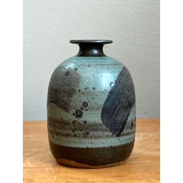 Vintage Abstract Glazed Ceramic Vase For Sale In West Palm - Image 6 of 12