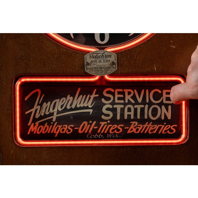 Vintage Telechron Neon Advertising Clock For Sale - Image 9 of 11
