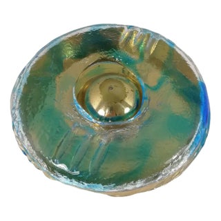 Vintage Ashtray in Murano Glass and Brass, 1970s For Sale