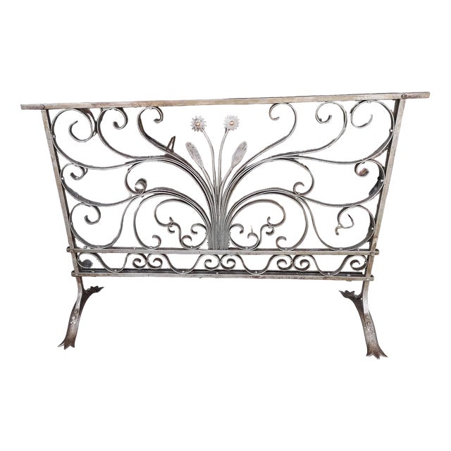 Large Forged Iron Firescreen, 1970s For Sale