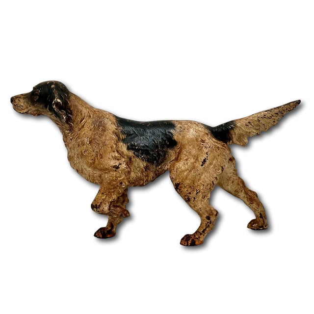 Figurative Large Vintage 1930s Hubley Manufacturing Co. Cast Iron Setter Hunting Dog Doorstop For Sale - Image 3 of 18