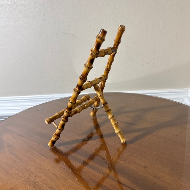 Vintage Scorched Bamboo Table Easel For Sale In Atlanta - Image 6 of 6