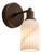Brass Wall Sconce With Ribbed Natural Alabaster Shade, Modern Bathroom Vanity Lamp, Handcrafted Luxury Wall Lighting For Sale