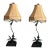 1980s Maitland Smith Style Bronze Lamps, Monkeys Climbing Palm Trees, a Pair For Sale