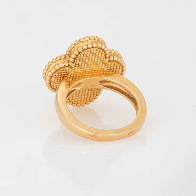 Early 21st Century Van Cleef & Arpels Malachite Ring Magic Alhambra Sz 6.25 18k Yellow Gold Estate For Sale - Image 5 of 8