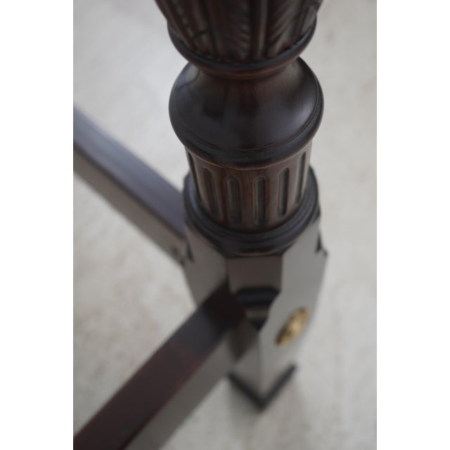 Stickley Rice Carved Mahogany Queen Size 4 Post Bed For Sale - Image 10 of 18