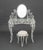 Modern Modern White Painted Wrought Iron Vanity and Stool For Sale - Image 3 of 13