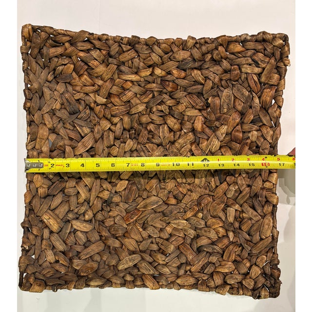 Contemporary Late 20th Century Hanndwoven Water Hyacinth Sculptural Trays – Set of 2 – 17” & 14” – Organic Modern Table or Wall Decor Boho Coastal Resort For Sale - Image 3 of 6