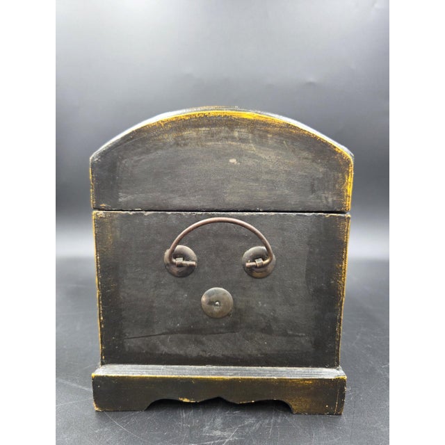 Vintage Hand Painted Wooden Dome Lidded Table Chest For Sale - Image 15 of 18