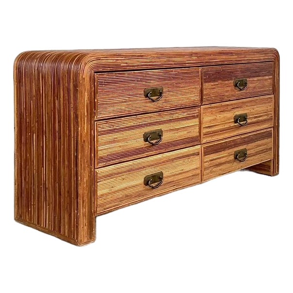 Vintage Pencil Reed Waterfall Dresser For Sale