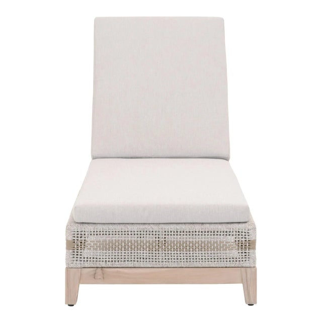 Tapestry Teak & Rope Outdoor Chaise Lounge For Sale - Image 4 of 13