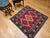 1900 - 1909 Vintage Tribal Square Rug, Hand-Knotted Wool, Geometric Medallions Pattern, 4x4, Red & Blue For Sale - Image 5 of 15