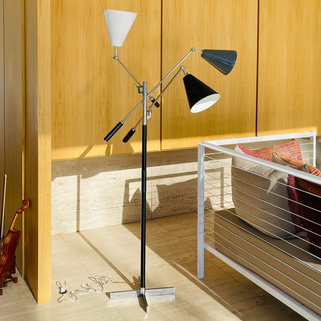 Italian Triennale Three-Arm Floor Lamp with X Base For Sale - Image 9 of 10