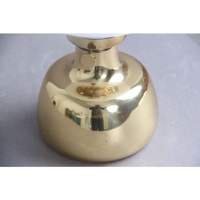 Louis Poulsen Petronella Oil Lamp in Brass and Opal Glass by Henning Koppel for Louis Poulsen, 1960s For Sale - Image 4 of 5