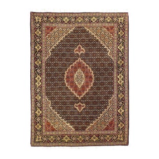 Fine Hand Knotted Silk & Wool Persian Tabriz Rug For Sale