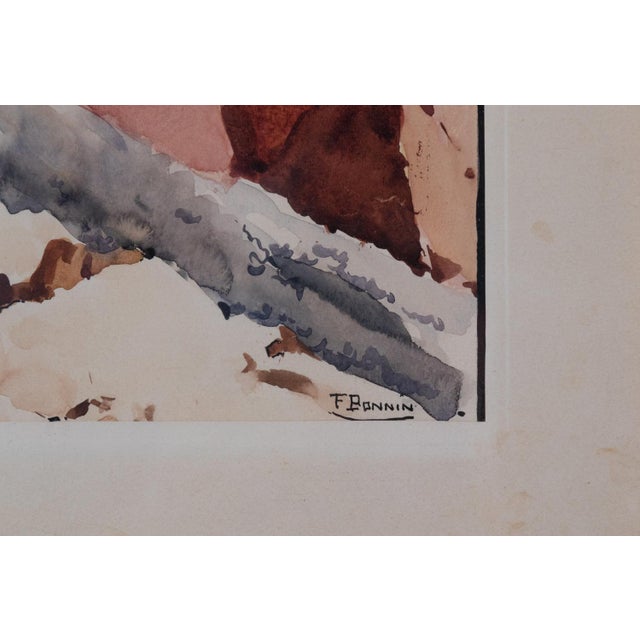 Mountain Study, Watercolor, Mid-20th Century For Sale - Image 4 of 7