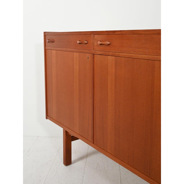 Swedish Teak Sideboard with Carved Handles, 1960s For Sale - Image 6 of 13