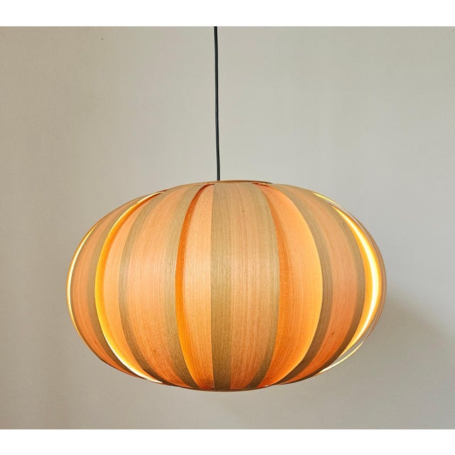 Large Mid-Century Veneer Pendant, Denmark, 1960s For Sale - Image 8 of 14