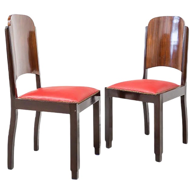French Art Deco Chairs, 1920s, Set of 6 For Sale