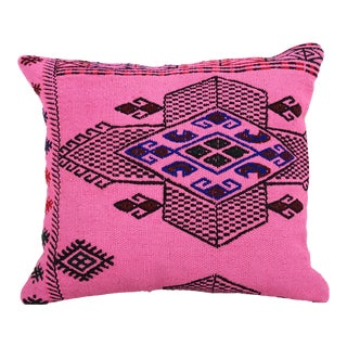 Kilim Square Pink Pillow Cover For Sale