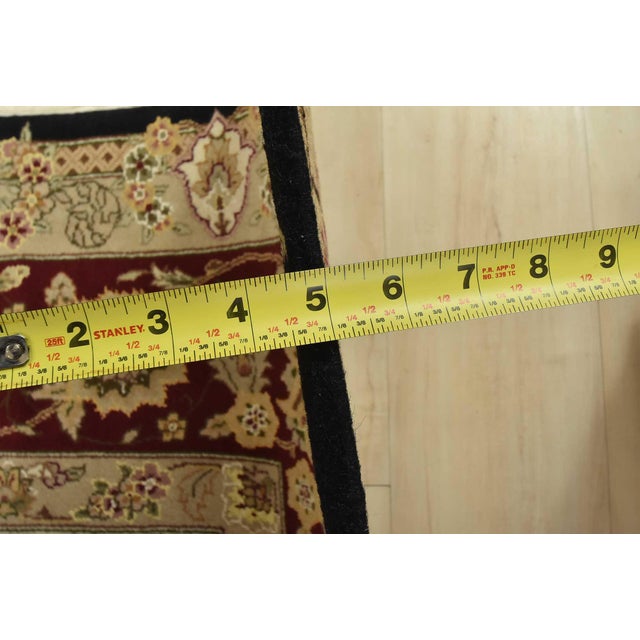 Tabriz Rug 7’9” X 9’10” Black Wool/Silk Traditional Hand-Knotted Oriental Carpet For Sale - Image 13 of 15