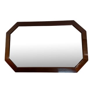 Mid 20th Century English Mahogany Octagon Beveled Wall Mirror For Sale